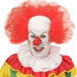 Peluca de payaso con calva y pelo rojo