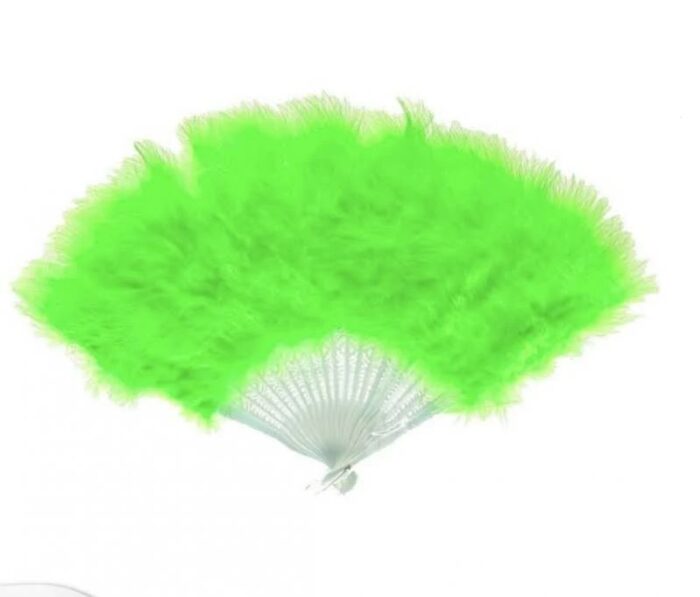Abanico de plumas verde