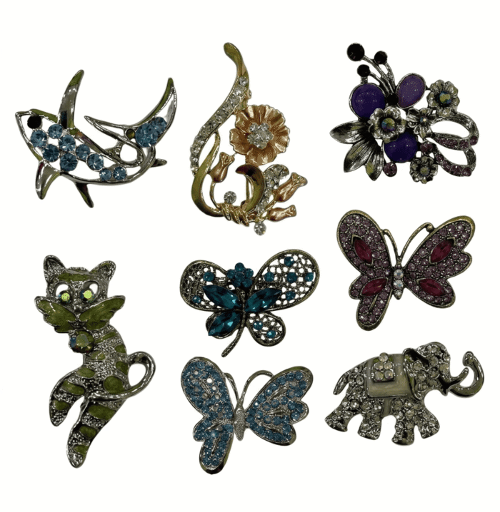 Broches de pedrería surtidos