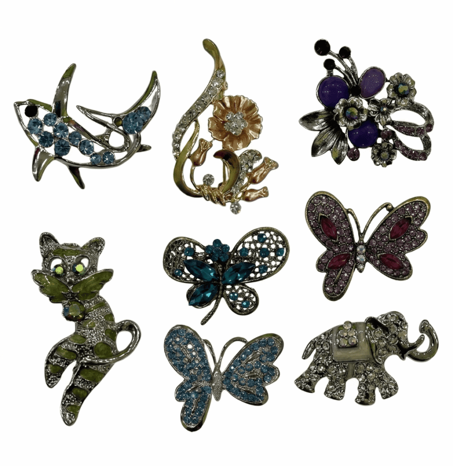 Broches de pedrería surtidos