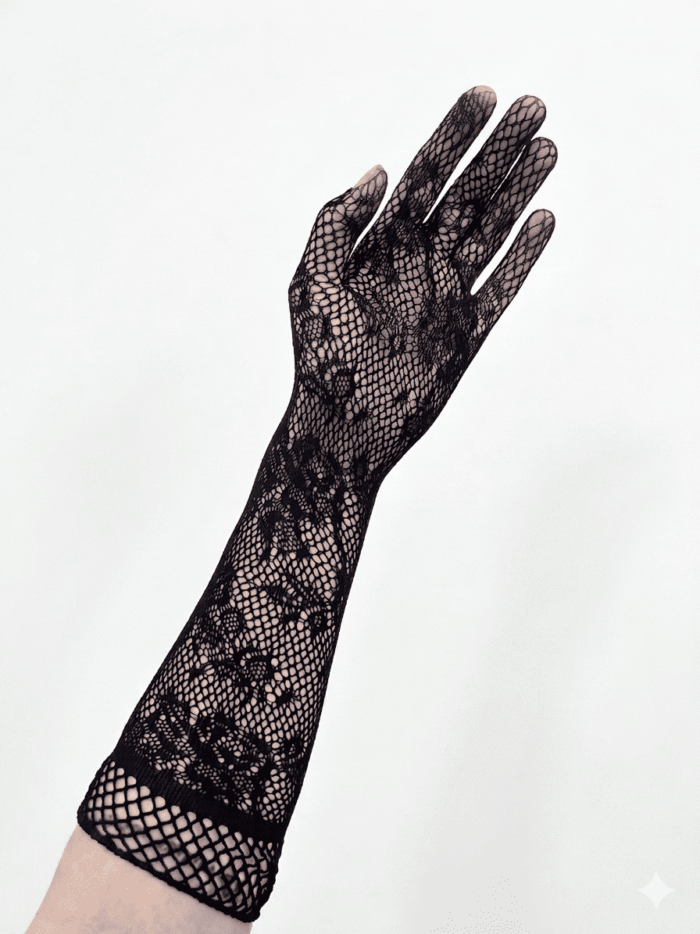 Guantes de encaje negros