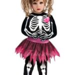 Disfraz de esqueleto rosa infantil