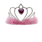 Corona de princesa con maraboú rosa