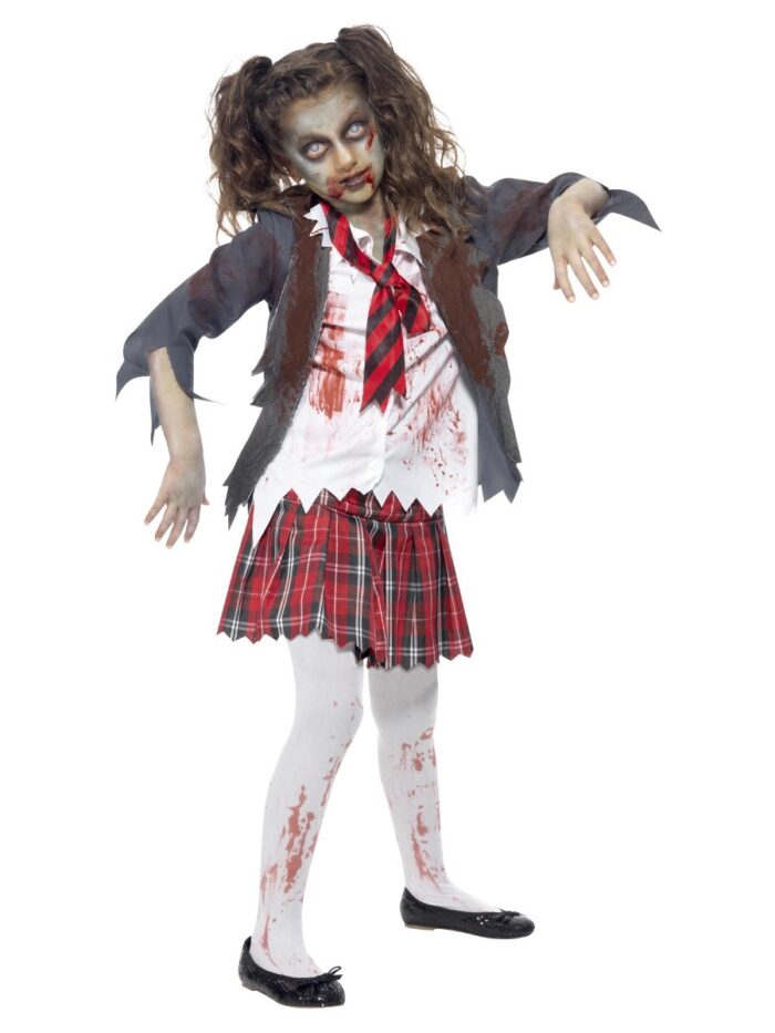Disfraz de colegiala zombie infantil