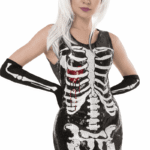 Disfraz vestido de lentejuelas de esqueleto para mujer