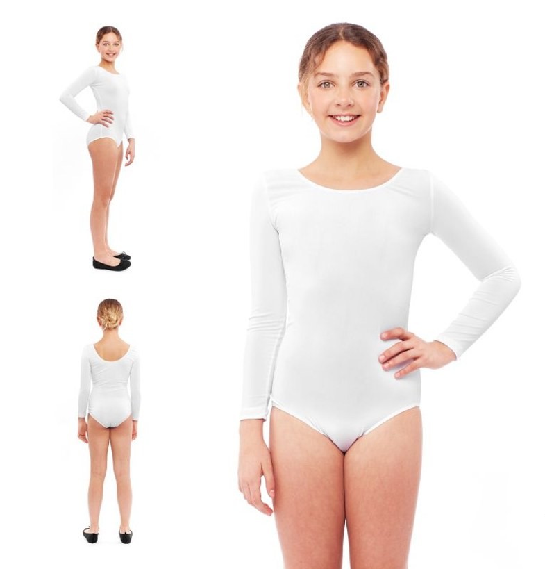 Maillot blanco de manga larga infantil