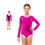 Maillot rosa metal de manga larga infantil