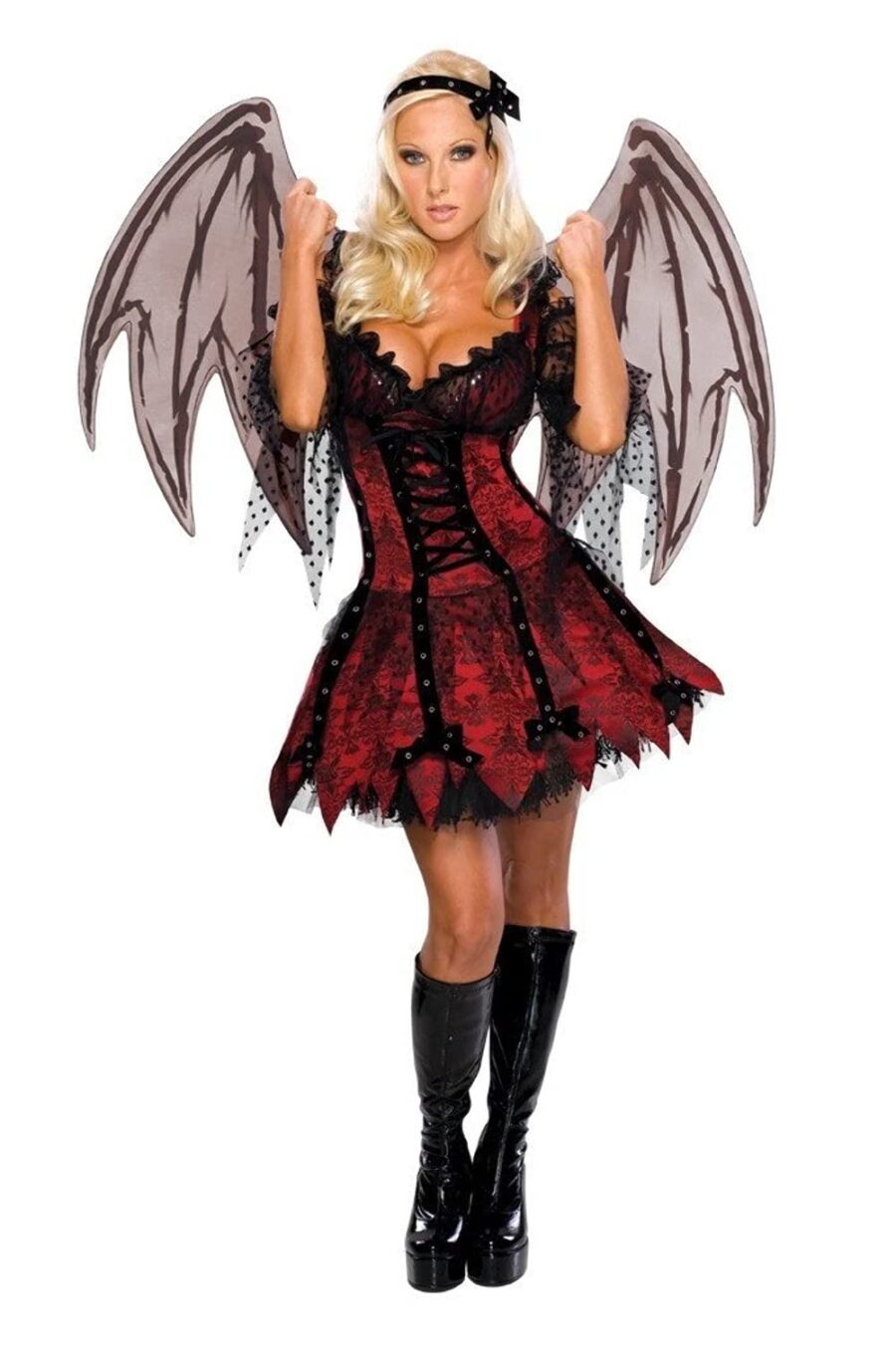 Disfraz vampiresa con alas para mujer