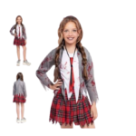 Disfraz zombie colegiala para niña