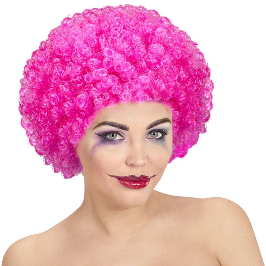 Peluca afro fucsia