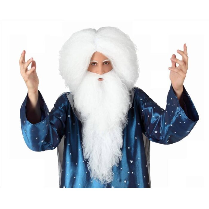 peluca ybarba blanca de mago merlin