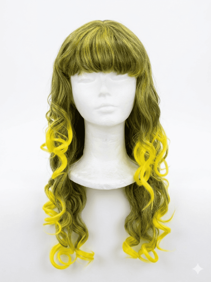 Peluca bicolor ondulada