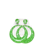 Pendientes de sevillana verdes con lunares blancos