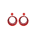Pendientes sevillana rojos con lunares negros