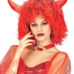 Peluca diabla con cuernos