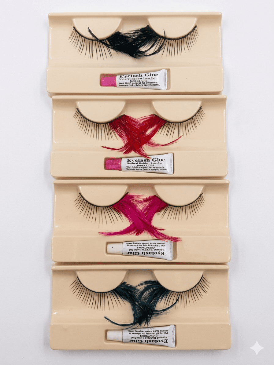 Pestañas con plumas surtidas