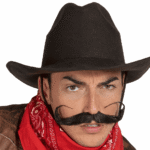 Bigote negro de mosquetero