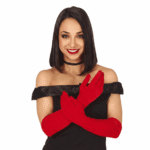Guantes largos rojos