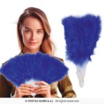 Abanico de plumas azul