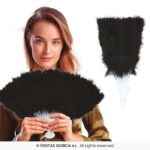 Abanico de plumas negro