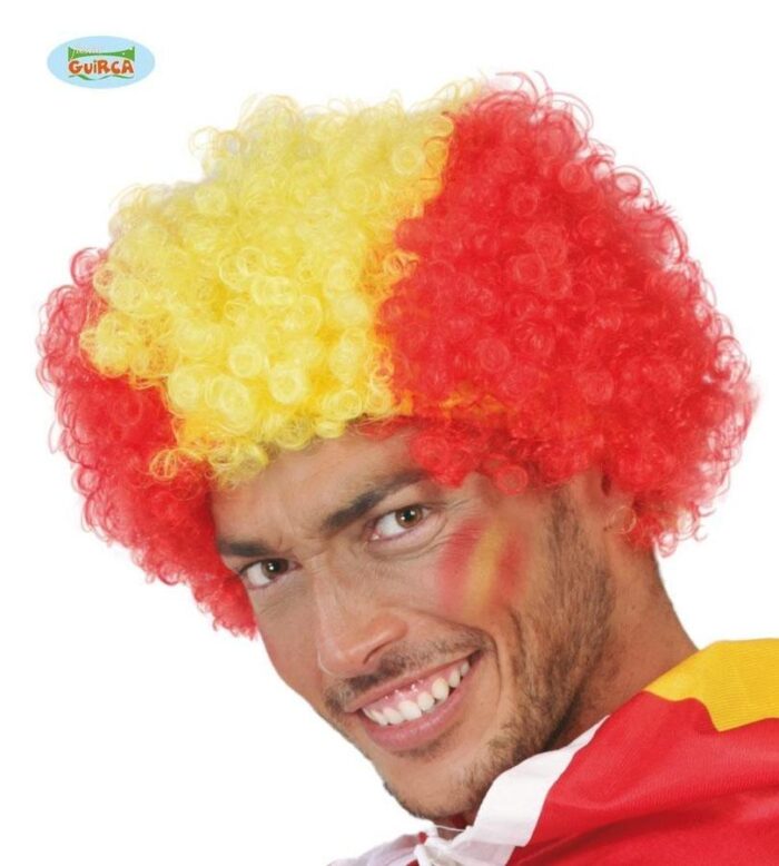 Peluca bandera de españa rizos