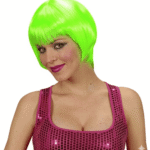 Peluca corta verde neon