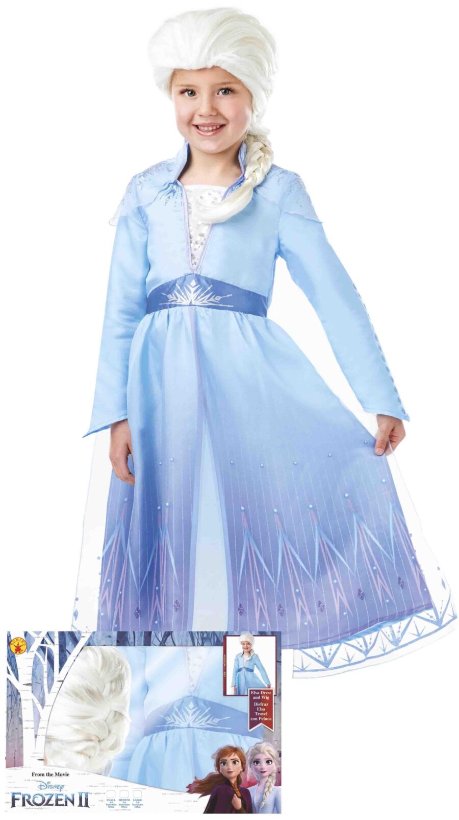 disfraz elsa frozen para niña con peluca