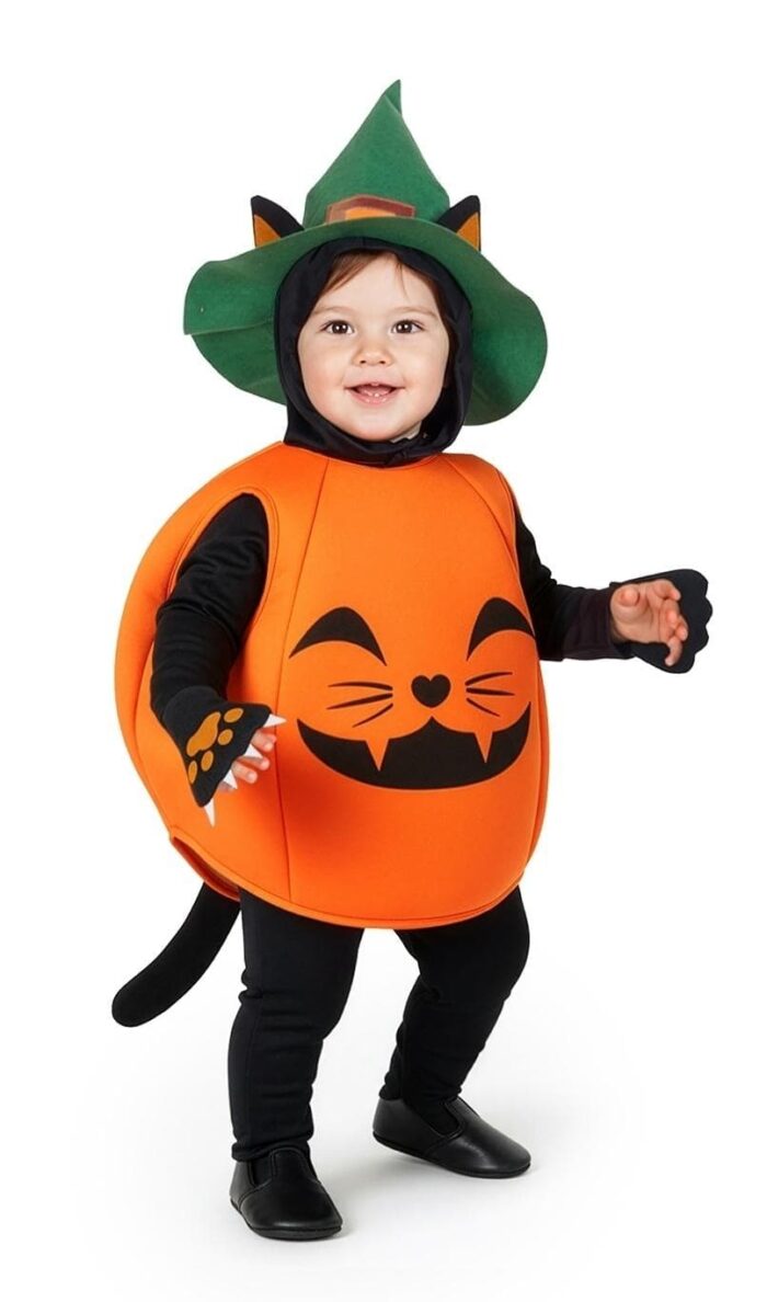 disfraz de calabaza gato para bebé