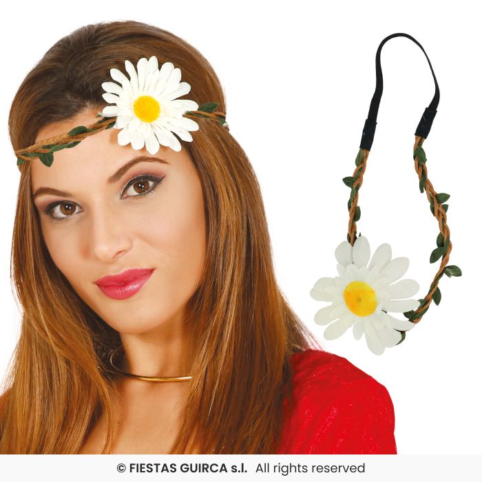 diadema de hippie con flor