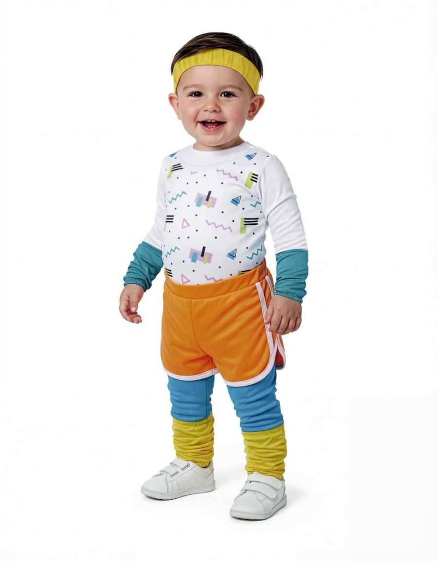 disfraz de aerobic años 80 para bebe