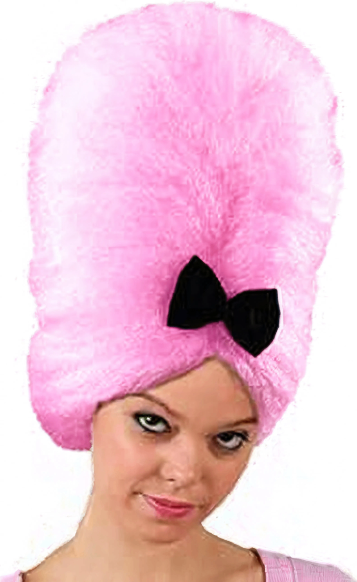 peluca de época rosa para mujer