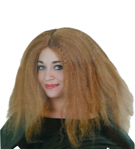 peluca melena afro castaña para adulto