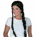 peluca trenzas castaña