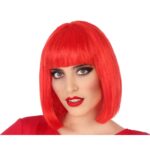 peluca melena corta roja de mujer