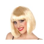 peluca melena corta rubia de mujer