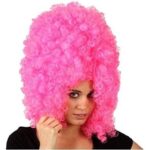 peluca afro rosa alta