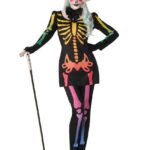 disfraz de esqueleto de colores para mujer