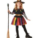 disfraz de bruja arcoiris para niña