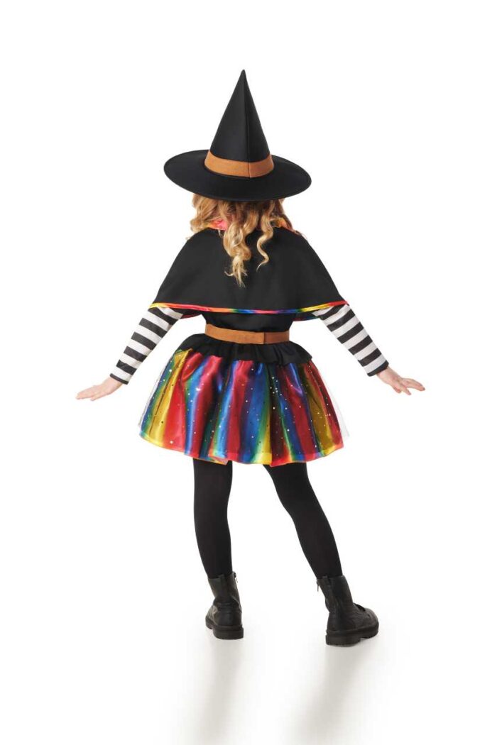 disfraz de bruja arcoiris para niña