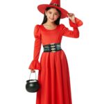 Disfraz Bruja Roja con Corset para niña