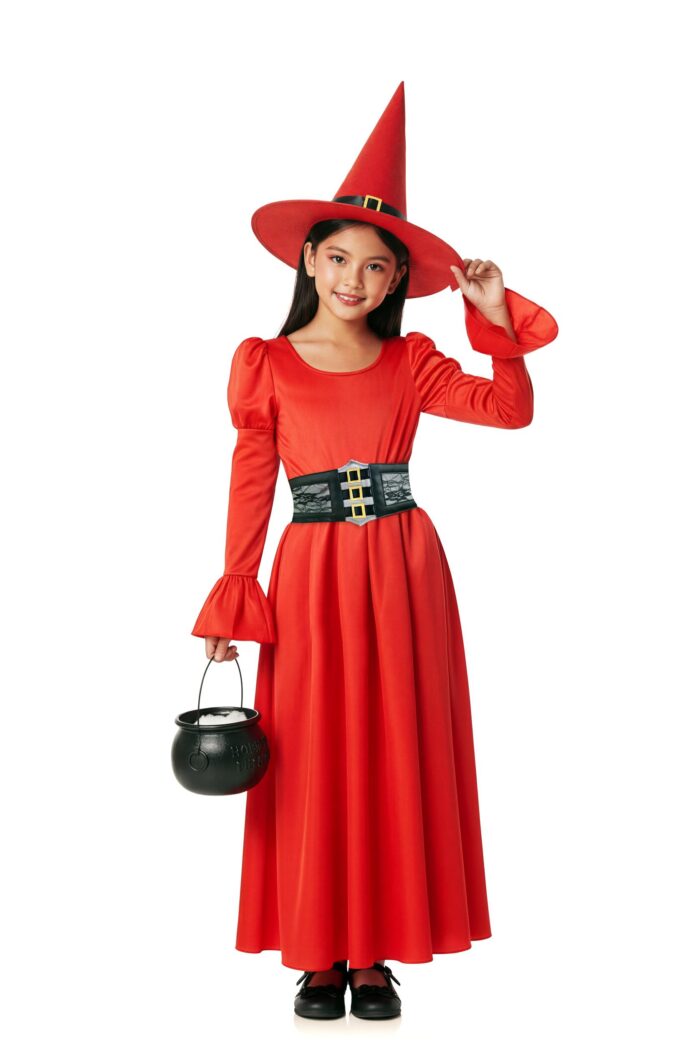Disfraz Bruja Roja con Corset para niña