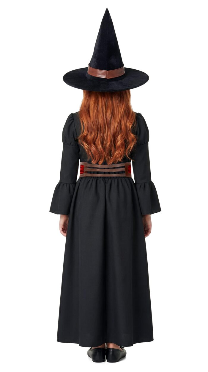 disfraz de bruja negra con corset para niña