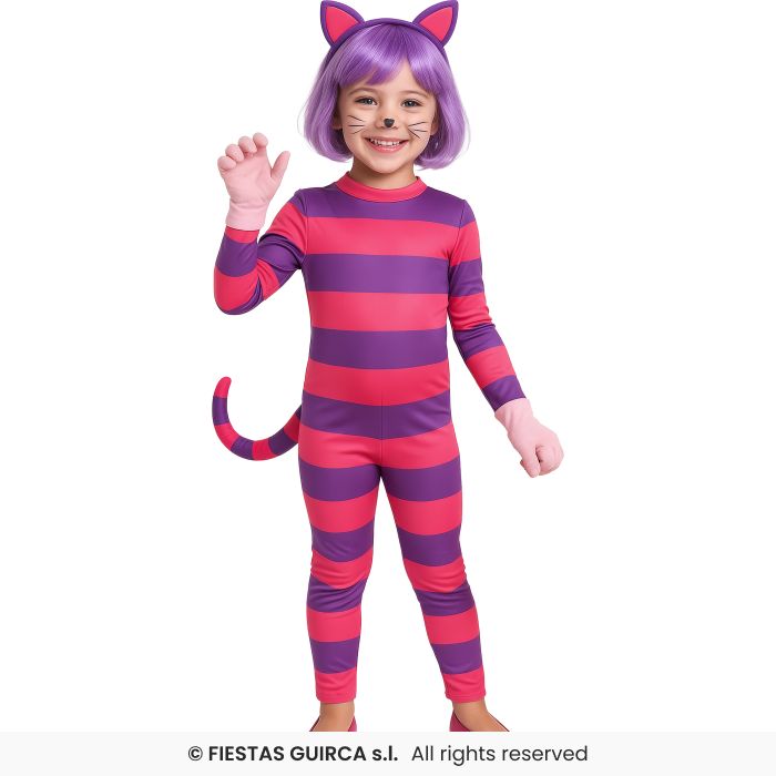 disfraz gato cheshire alicia en el pais de las maravillas para niña