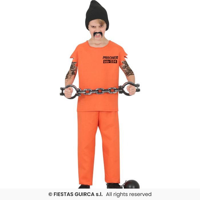 disfraz preso naranja infantil